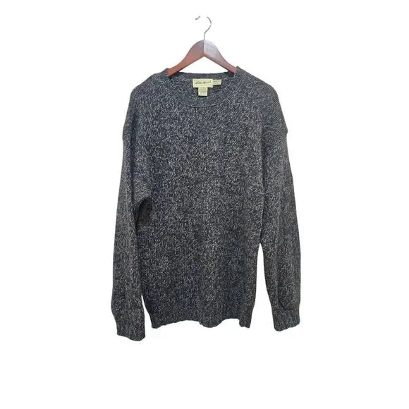Eddie Bauer 100% Merino Wool Sweater Gray Oversize Relaxed Cozy Men's Size S - Picture 2 of 8